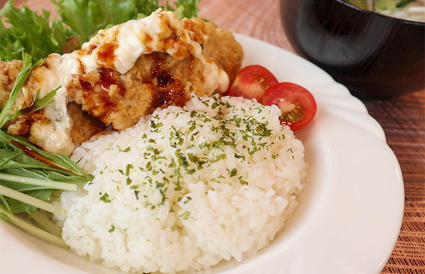 チキン南蛮とそばセット